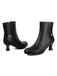 Retro Solid Faux Leather Side Zipper Ankle Boots