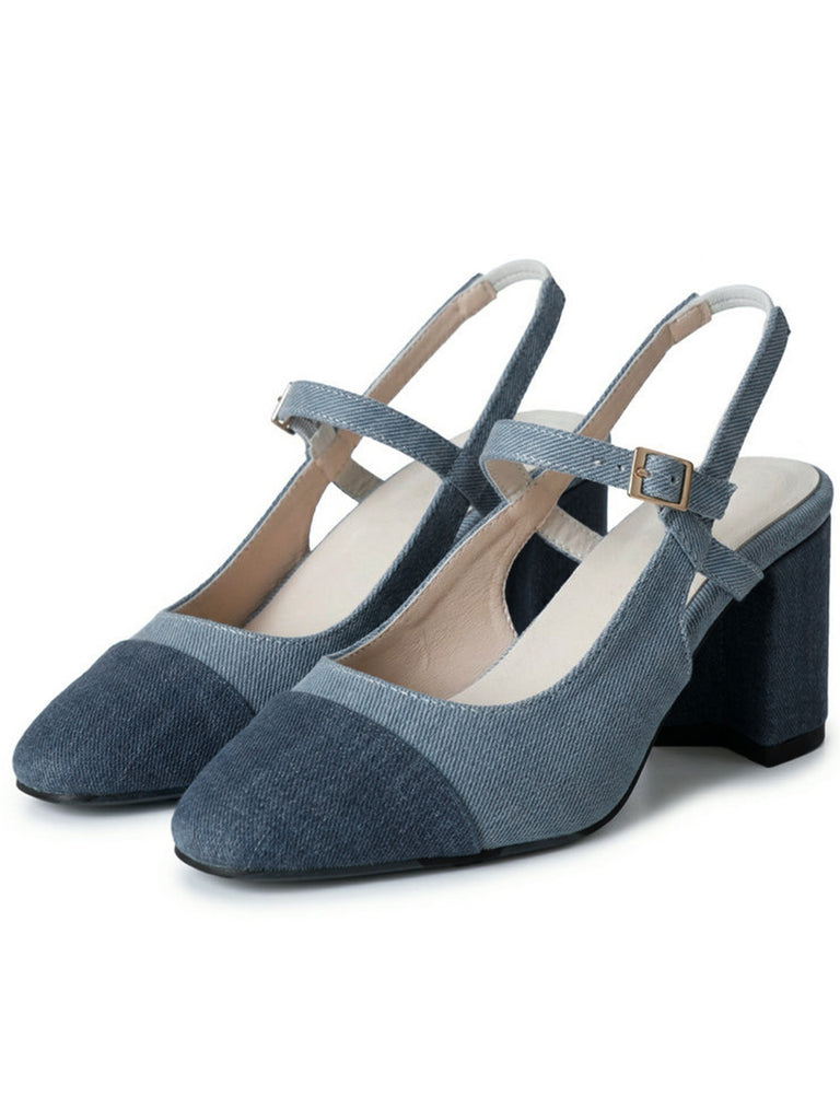 Pointed-Toe Ankle Strap Chunky-Heel Sandals, vintage shoes, retro heels - perfect for women who love vintage and retro fashion