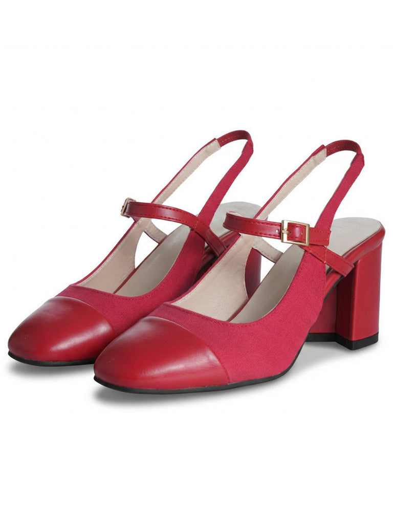 Pointed-Toe Ankle Strap Chunky-Heel Sandals, vintage shoes, retro heels - perfect for women who love vintage and retro fashion