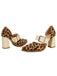 Leopard Buckle Strap Chunky High Heel Mary Jane Pumps