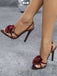 Wine Red 1970s Floral Shoes