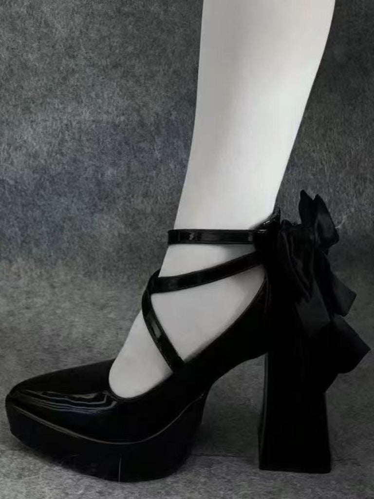 Pointed Toe Chunky Heel Classic Pumps 2
