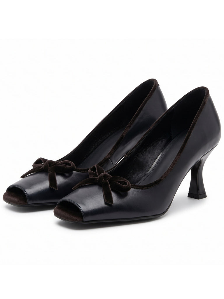 Pointed Toe Bow High Heel Pumps 1