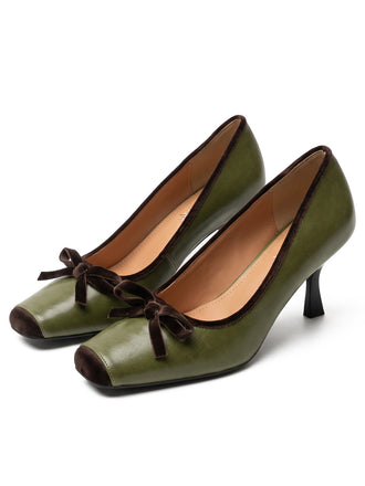 Pointed Toe Bow High Heel Pumps 2