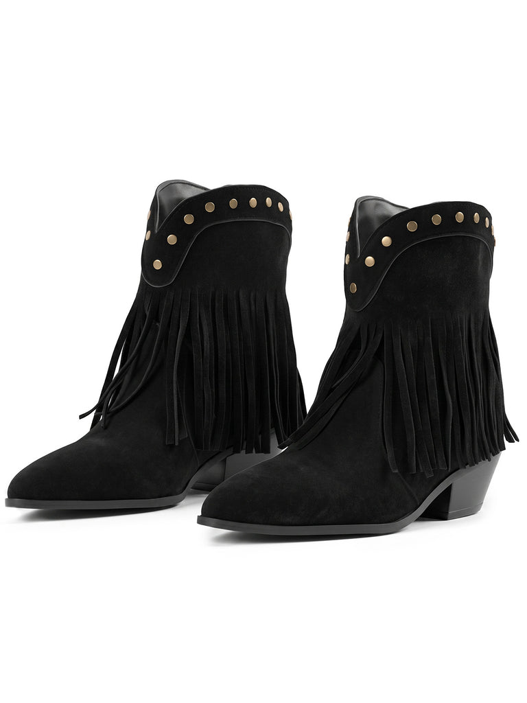 Black Fringe Shoes 1