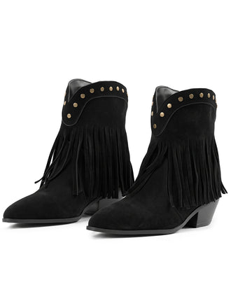 Black Fringe Shoes 1
