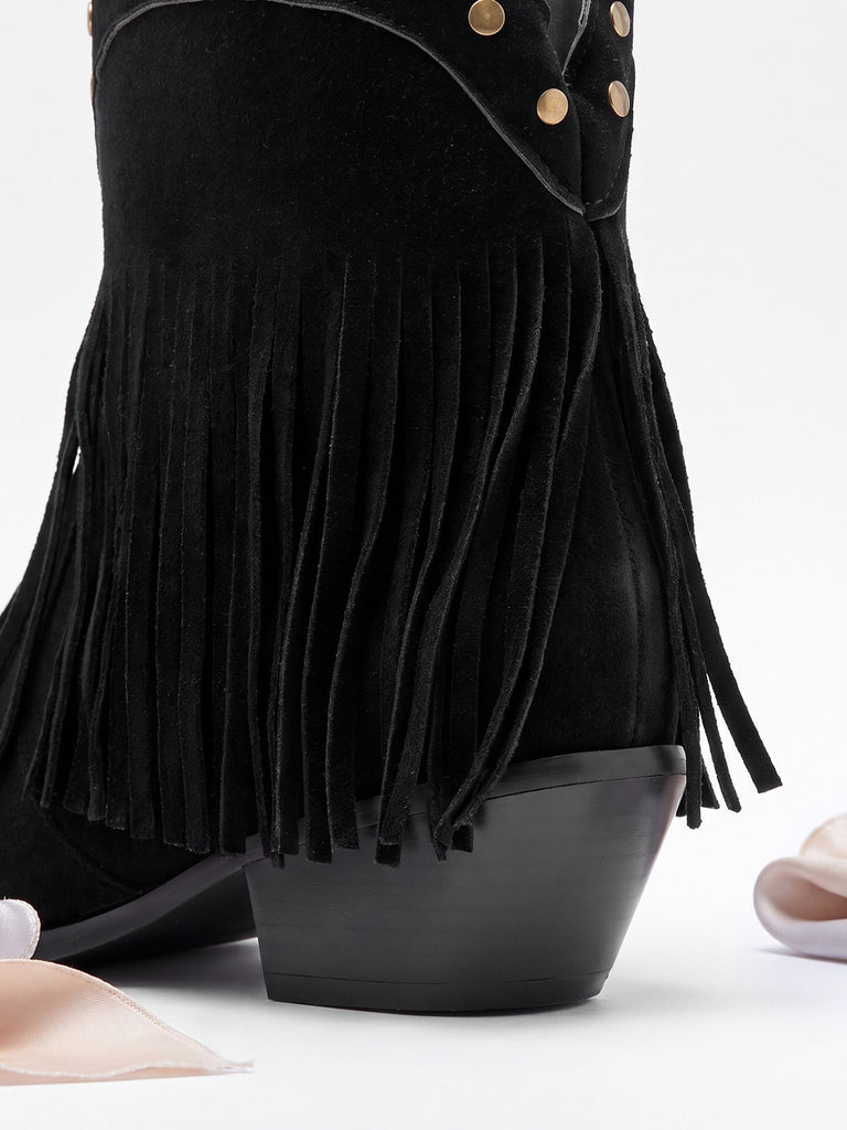 Black Fringe Shoes 2