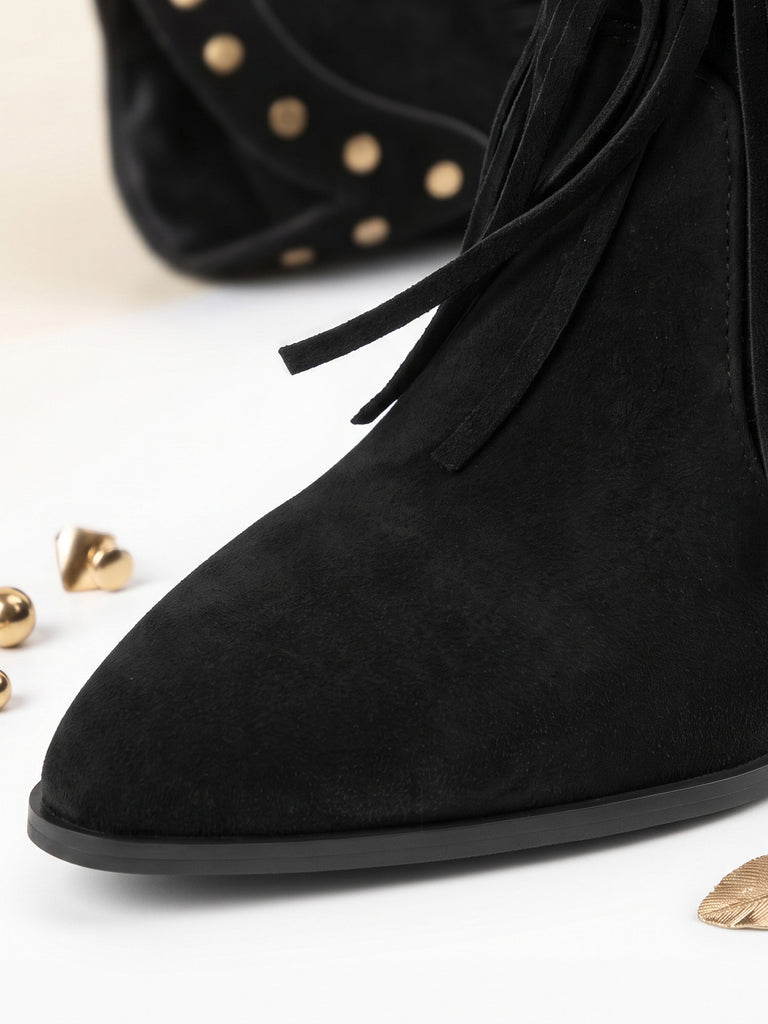 Black Fringe Shoes 3