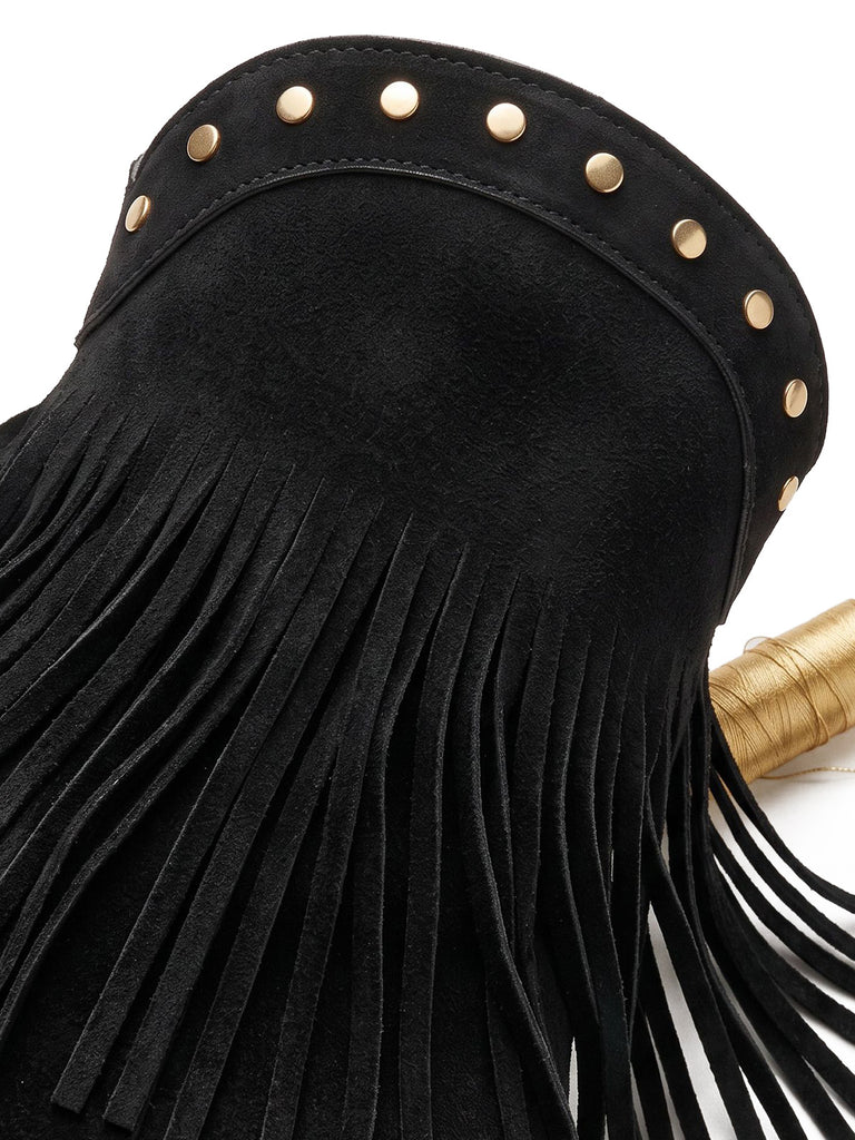 Black Fringe Shoes 4