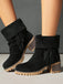 Western Fringe Lace Up Ankle Boots 5