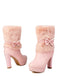 White Christmas Bow Faux Fur Shoes 2