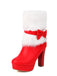 White Christmas Bow Faux Fur Shoes 6