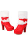White Christmas Bow Faux Fur Shoes 7