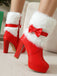 White Christmas Bow Faux Fur Shoes 10