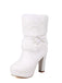 White Christmas Bow Faux Fur Shoes 11