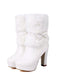 White Christmas Bow Faux Fur Shoes 12