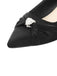 Black Twist Beading Kitten Heels Shoes