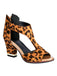 Retro Leopard Fish Mouth Chunky High Heels