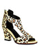 Retro Leopard Fish Mouth Chunky High Heels