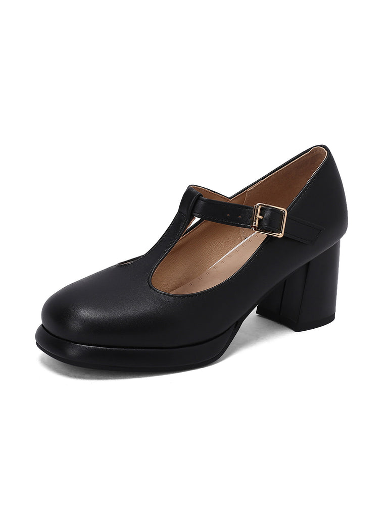 Ankle Strap Chunky Heels Mary Jane Shoes