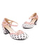 Stripe & Polka Dots Buckled High Heel Shoes
