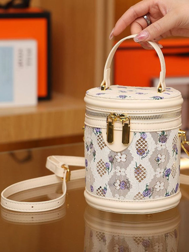 Retro Lace Floral Drum Bag