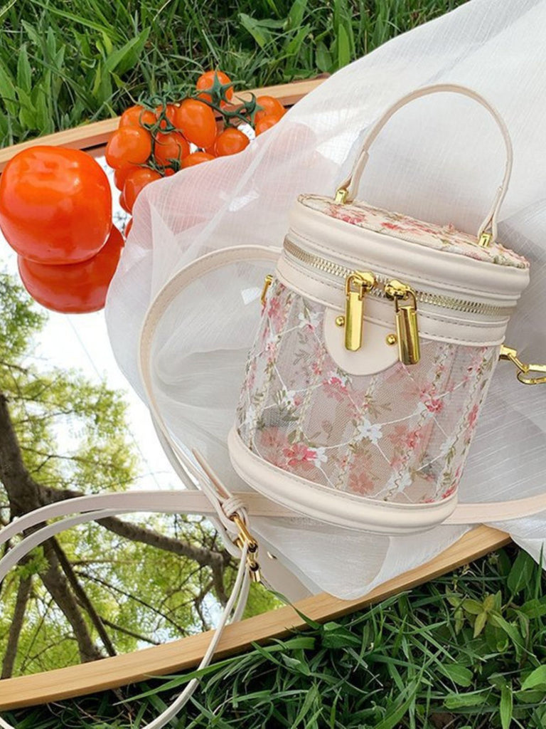 Retro Lace Floral Drum Bag