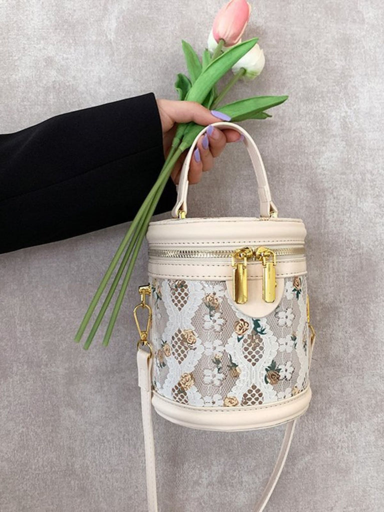 Retro Lace Floral Drum Bag