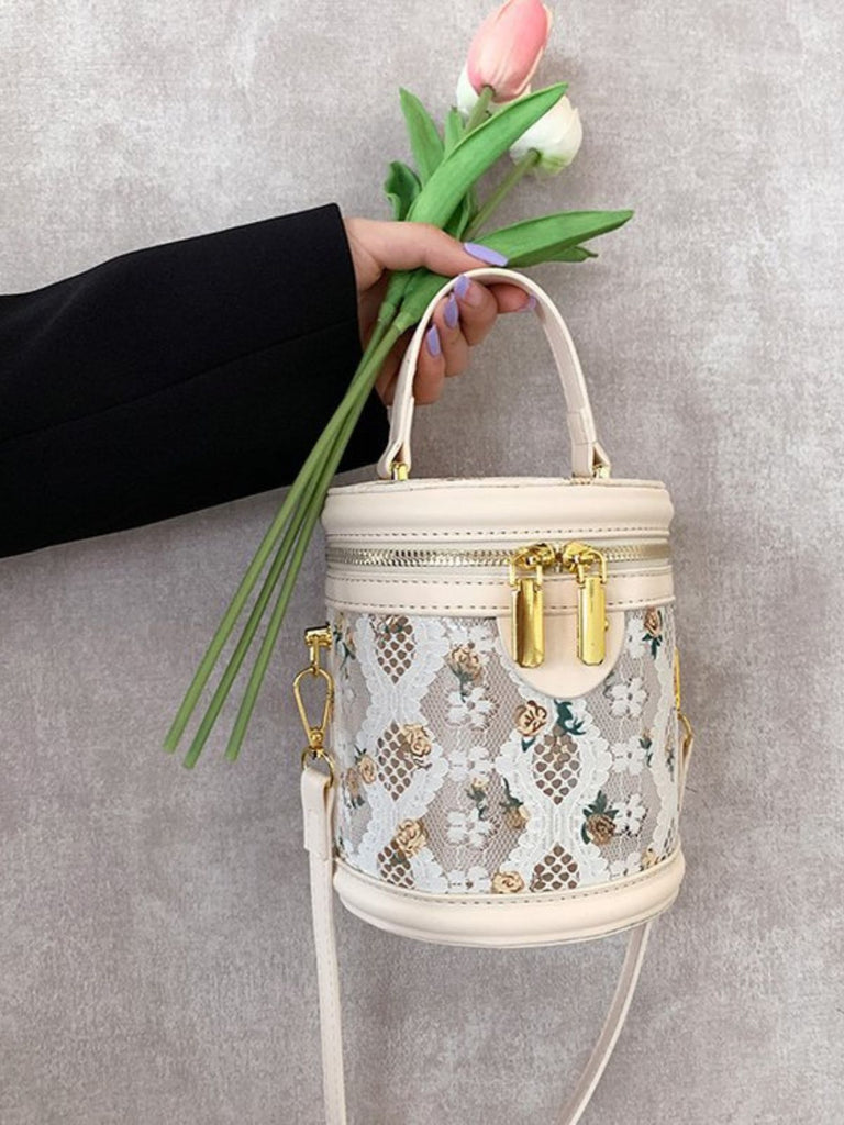 Retro Lace Floral Drum Bag