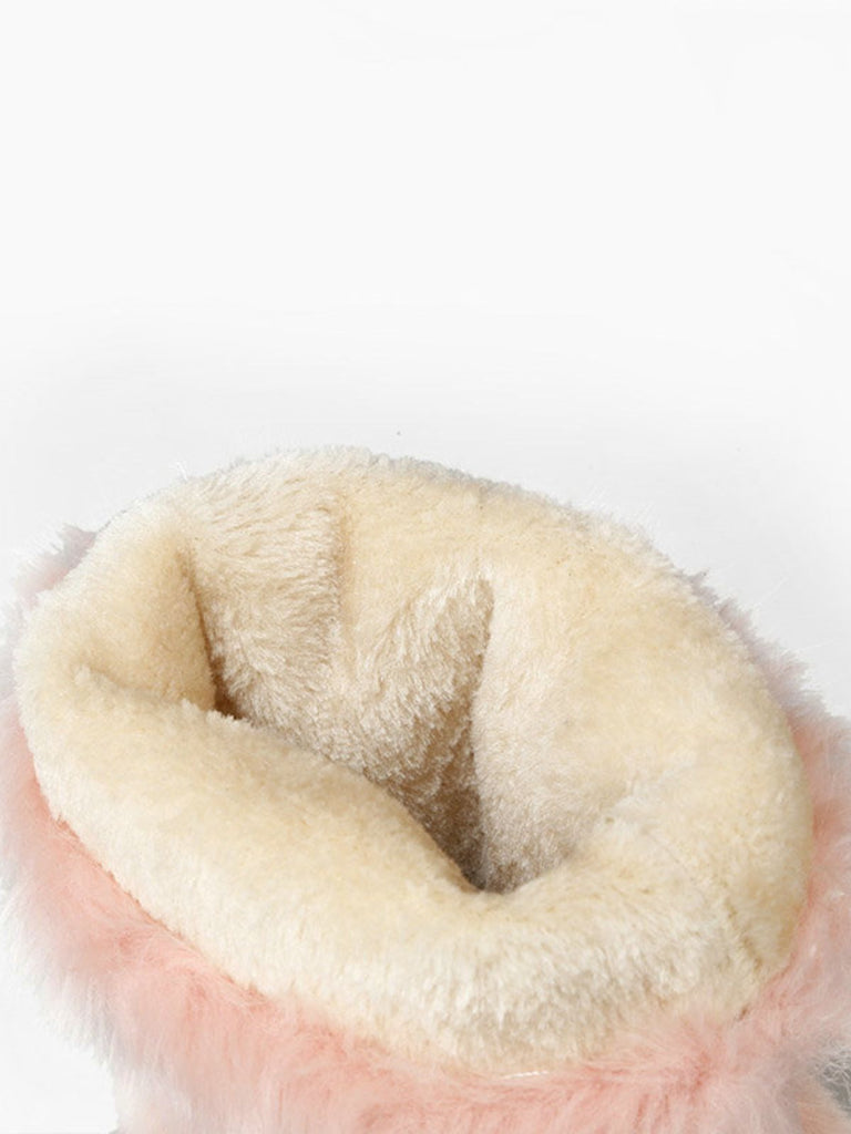 Mid-Calf Bow Decor High Heel Furry Boots