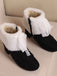 Christmas Bow High Heel Fur Shoes