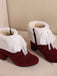 Christmas Bow High Heel Fur Shoes