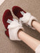 Christmas Bow High Heel Fur Shoes
