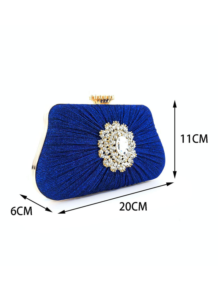 Vintage Pleated Crafted Rhinestone Bag