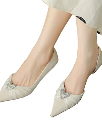 Love Rhinestone Pointed Toe Stiletto Heel Shoes