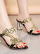 1920s Hand-Embellished Leather High Heels Shoes