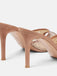 Brown Pointed Rhinestoned Stiletto Heel Slippers