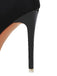 Black Rhinestone Satin Pointed Toe Stiletto Heels