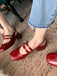 Mary Jane Double-strap Slingbacks Chunky Heels