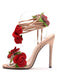 Vintage 3D Rose Wrap Up Stiletto Heels