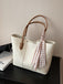 Vintage Scarf-Tied Shoulder Tote Bag