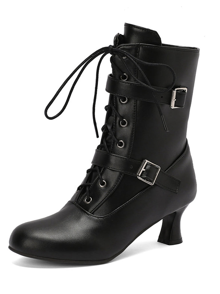 Vintage leather lace up boots hotsell