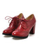 Vintage Leather Lace-Up High Heels