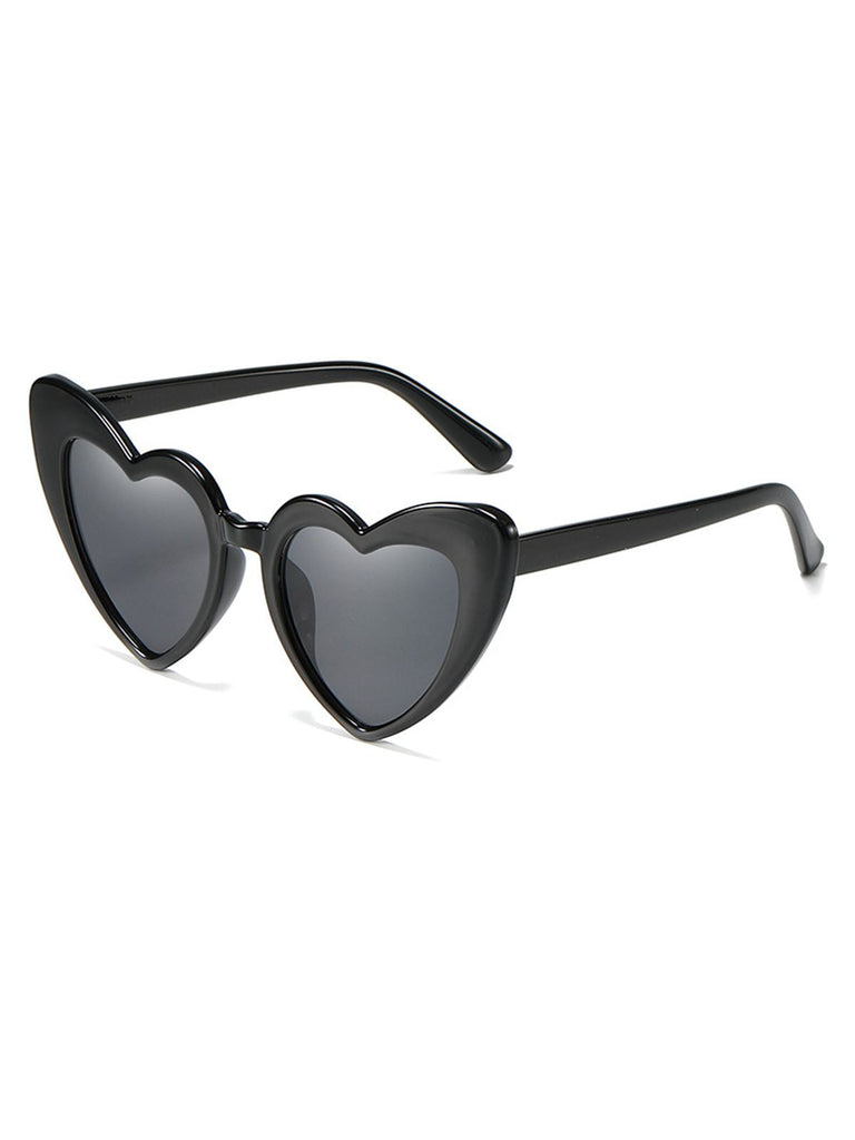 Vintage Alloy Temple Heart Frame Sunglasses