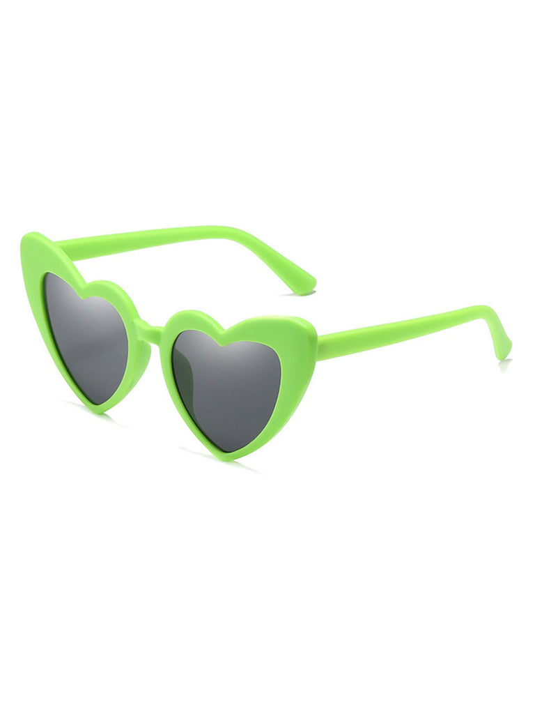 Vintage Alloy Temple Heart Frame Sunglasses