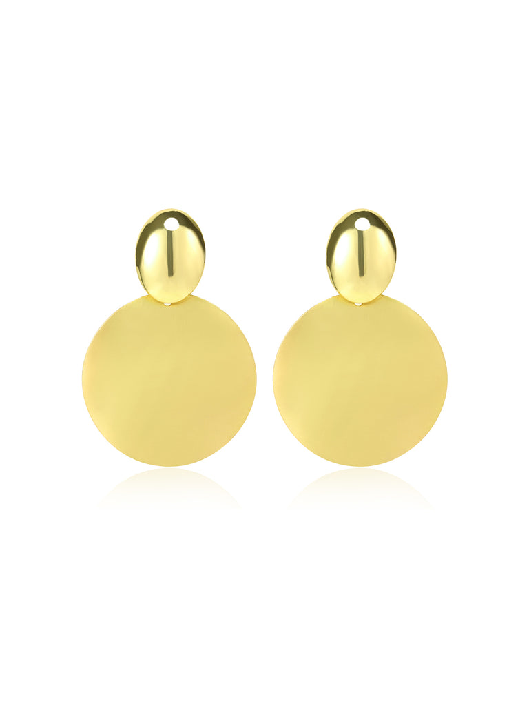 Vintage Alloy Gilt Round Large Earrings