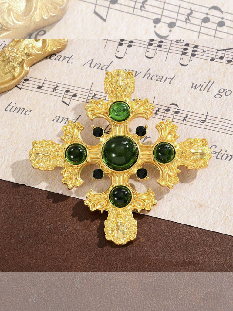Yellow Vintage Hollow-out Beryl Stud Earring