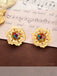 Vintage Alloy Colored Rhinestoned Earrings