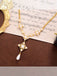 Pearls Rehinestone Golden Vintage Necklace