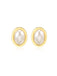 Alloy Oval Pearl Earrings